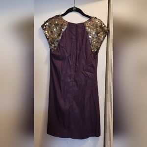 French Connection Purple Mini Dress With Sequined Shoulders EUC Size 6